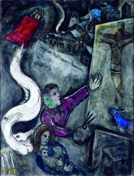 Marc Chagall, "L’Ame de la ville", 1945, huile sur toile, 107 x 82 cm. Paris, Centre Georges-Pompidou, don de l’artiste en 1953.