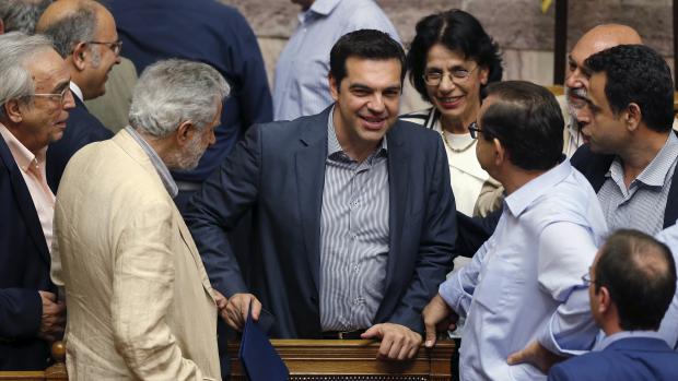 Le Premier ministre grec, Alexis Tsipras, au Parlement grec, le 10 juillet 2015.