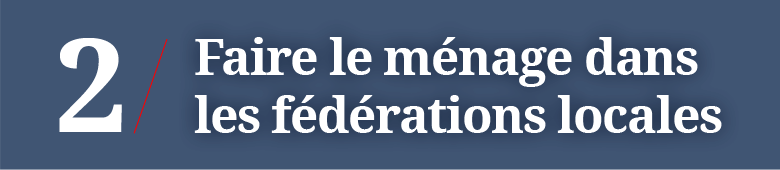 Faire le ménage dans les fédérations locales