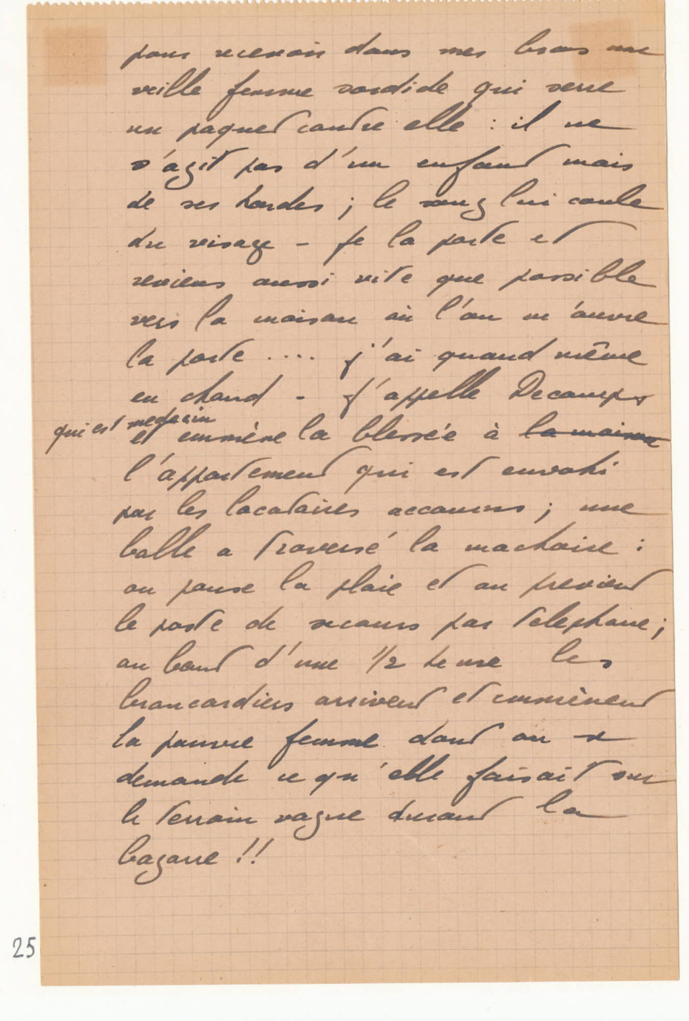 Une page du carnet de Roger Trentesaux réalisée à Paris le 22 août 1944.