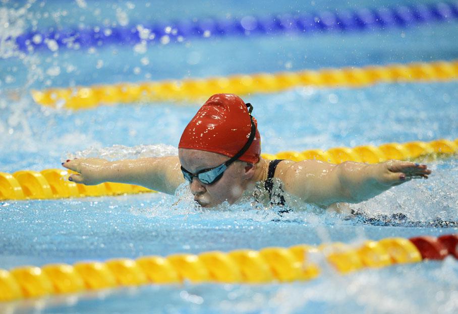 La Britannique Eleanor Simmonds lors du 200 m 4 nages, le 3 septembre 2012.