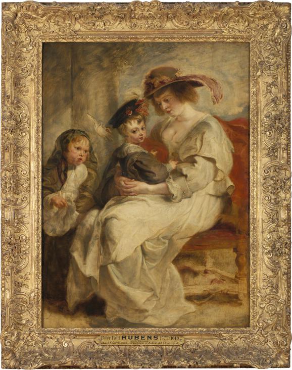 Pierre Paul Rubens, \"H&eacute;l&egrave;ne Fourment et deux de ses enfants\", vers 1635-36. Huile sur bois, 115 cm x 85 cm, mus&eacute;e du Louvre, d&eacute;partement des Peintures, Paris.