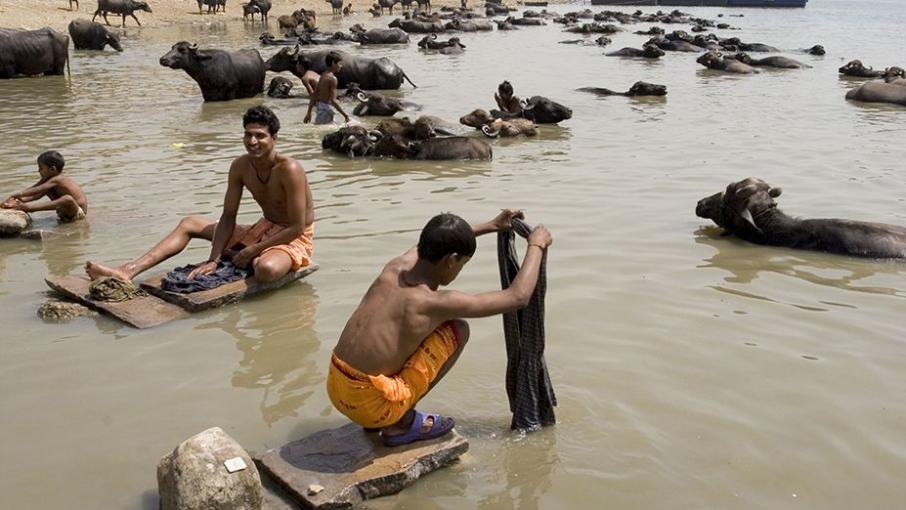 Le Gange Fleuve Indien à La Dérive 