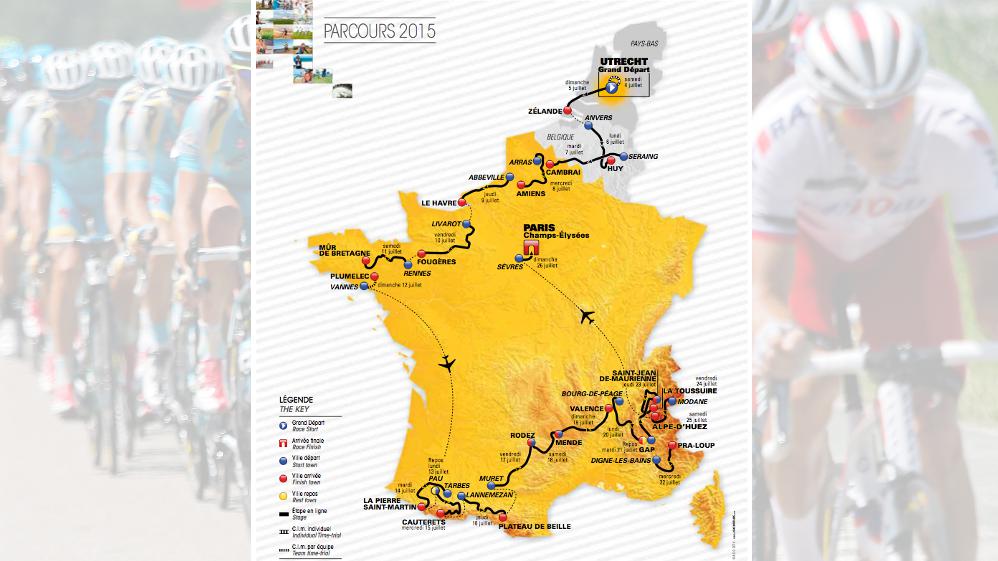 tour de france 2015 km total