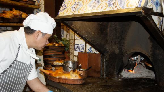 Le célèbre four, vieux de près de 300 ans, du restaurant&nbsp;Botín à Madrid.