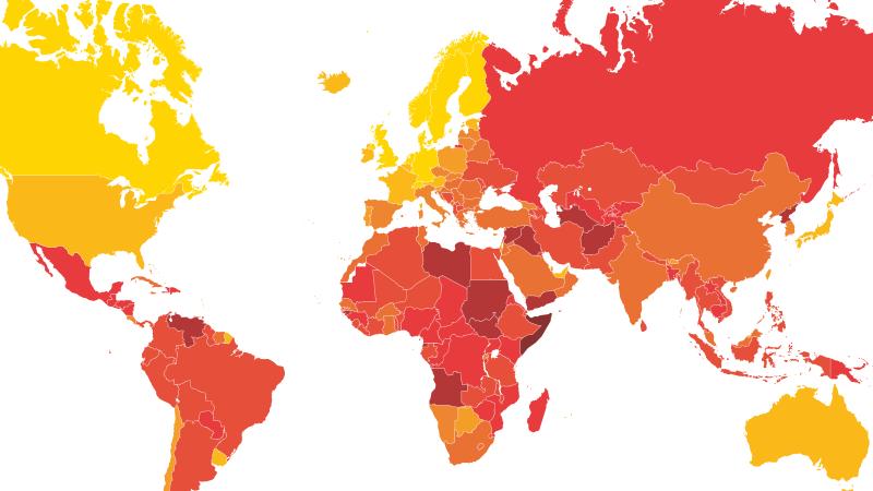 Carte Dans Quels Pays Le Niveau De Corruption Est Il Le Plus élevé 8896