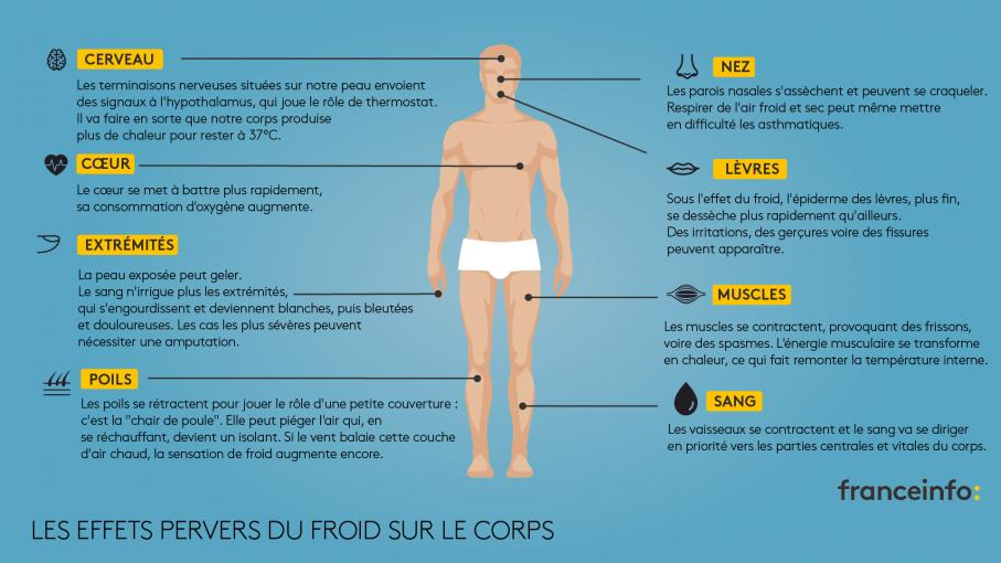 &nbsp;Les effets pervers du froid sur le corps.