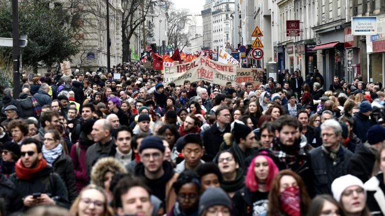 La précédente manifestation des fonctionnaires avait eu lieu le 22 mars 2018. Ici, le défilé parisien.