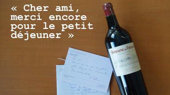 Une bouteille de vin reçue à l\'Assemblée nationale par des centaines de députés, envoyée par un cabinet d\'affaire.