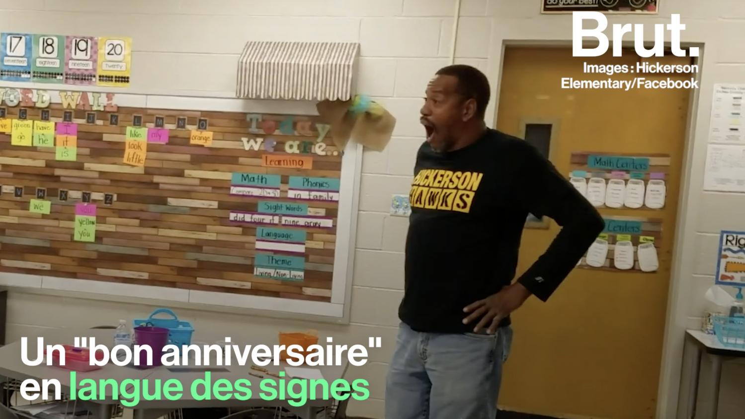 Video Etats Unis Ils Chantent Joyeux Anniversaire En Langue Des Signes Au Concierge Sourd De Leur Ecole