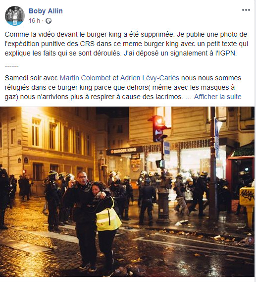 Video Des Gilets Jaunes Passés à Tabac Samedi Par Des Crs