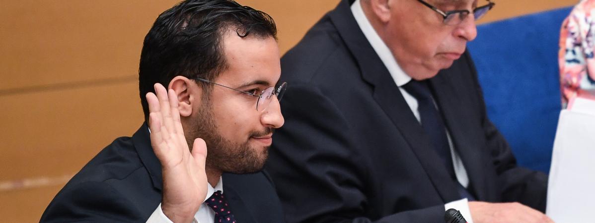 Alexandre Benalla devant la commission d\'enquête du Sénat, le 19 septembre 2018.