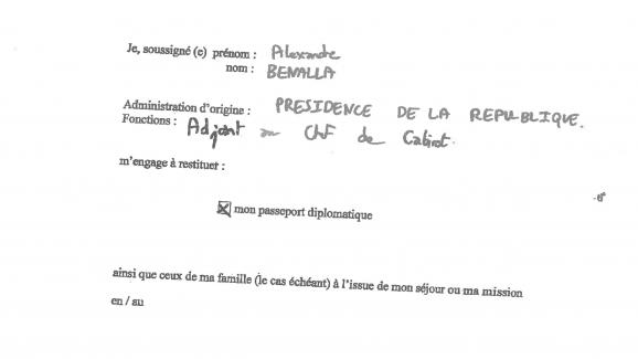 Alexandre Benalla s\'était engagé dans une lettre datée du 23 mai 2018 à restituer ses deux passeports diplomatiques.