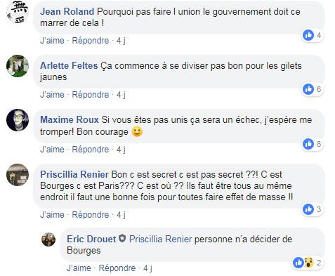 Capture d\'écran des commentaires postés sur Facebook.&nbsp;