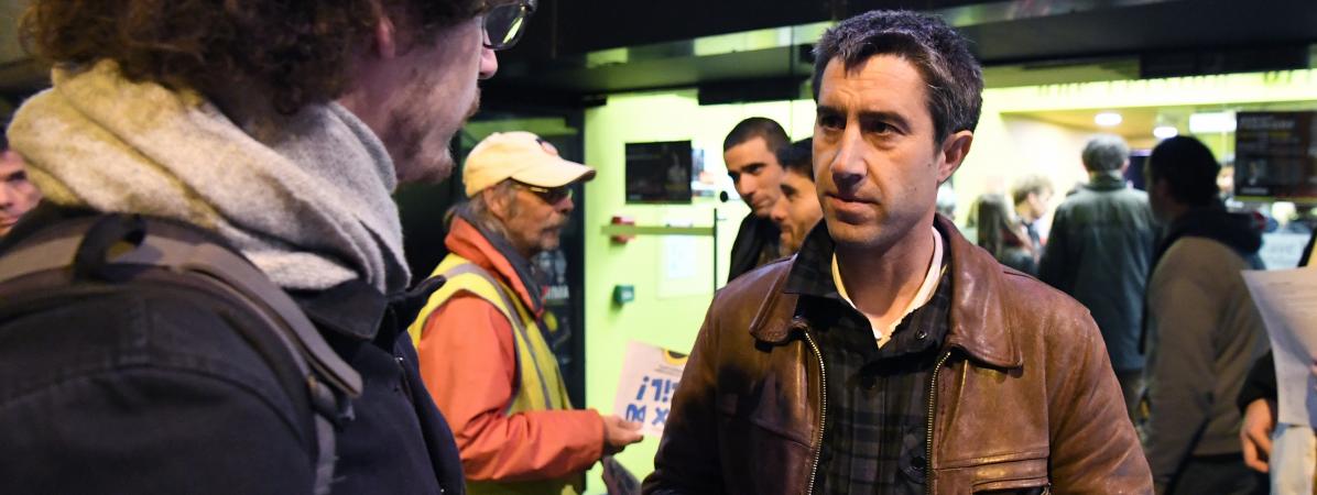 Le dÃ©putÃ© FranÃ§ois Ruffin, le 15 fÃ©vrier 2019 Ã  Grenoble (IsÃ¨re).