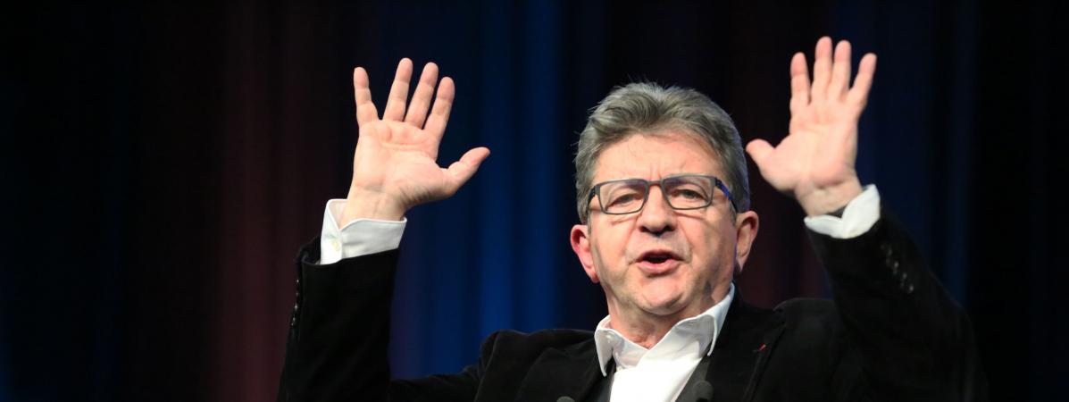 Jean-Luc MÃ©lenchon lors du lancement de la campagne des europÃ©ennes de La France insoumise Ã  Caen (Calvados), le 14 mars 2019.