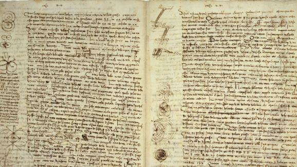 Double page&nbsp;d\'un des carnets de Léonard de Vinci, acquis par Bill Gates en 2016.