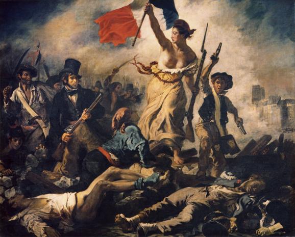 \"La liberté guidan tle peuple\", Eugène Delacroix (1830) Musée du Louvre