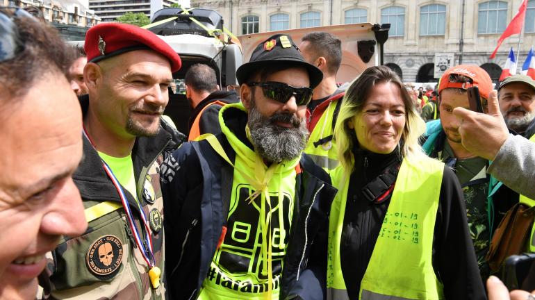 Jérôme Rodrigues, figure du mouvement des \"gilets jaunes\", le 4 mai 2019 à Chambéry.