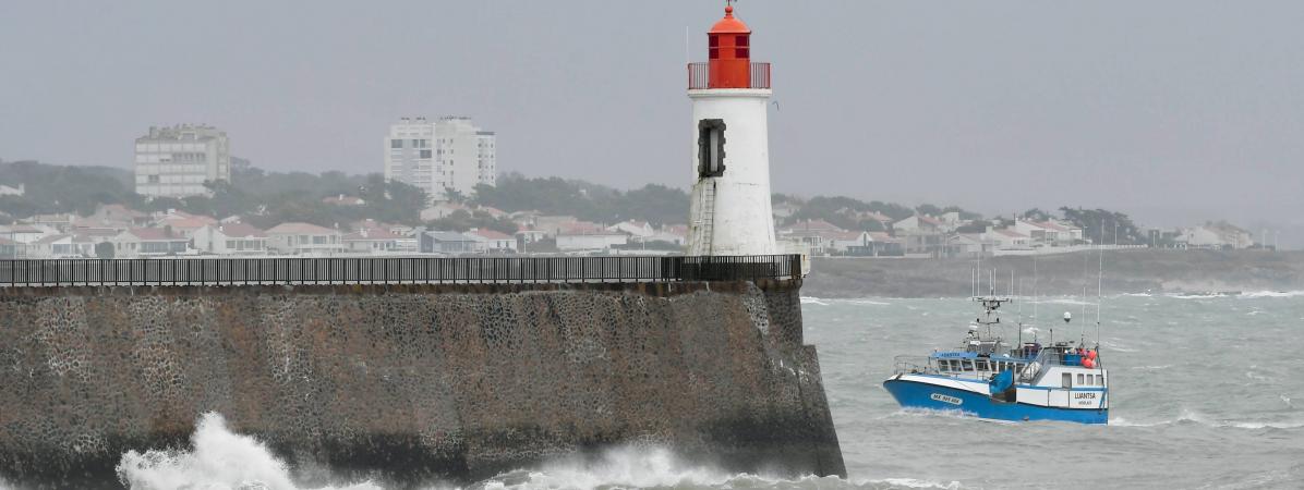 La VendÃ©e, concernÃ©e par la tempÃªte Miguel, a dÃ©jÃ  Ã©tÃ© touchÃ©e par le passage de Gabriel, comme ici aux Sables-d\'Olonne, le 29 janvier 2019.