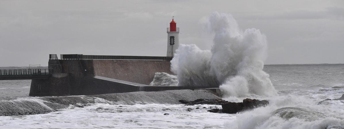 Une tempête touche&nbsp;Les Sables-d\'Olonne (Vendée), le 11 décembre 2017.