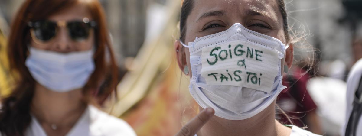 Des soignants en grève à Paris, le 6 juin 2019.