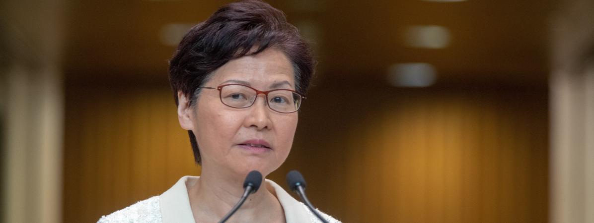 La cheffe de l\'exécutif hongkongais Carrie Lam à Hong Kong, le 3 septembre 2019. 