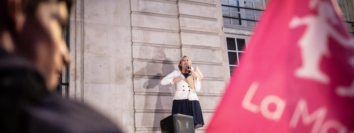 Ludovine de la Rochère, présidente de la Manif pour tous, le 25 septembre 2018 à Paris. 