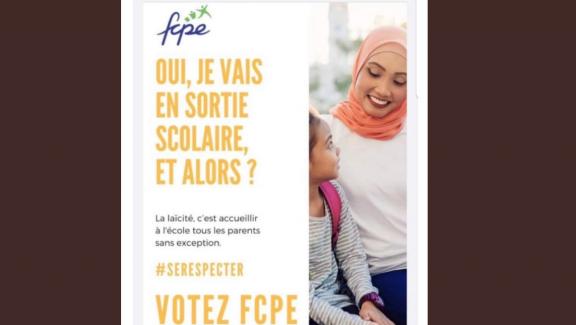 Une affiche de campagne de la Fédération des conseils de parents d\'élèves, en sepembre 2019.