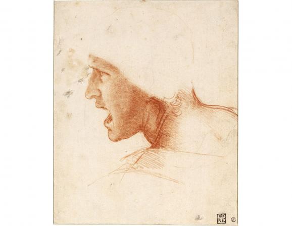 Léonard de Vinci, \"Étude de figure pour la Bataille d’Anghiari\", vers 1504. SBudapest, SzépmÅ±vészeti Múzeum