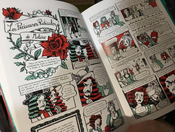 Pages intérieures de \"Molière\", de Jean-Michel Coblence, illustré par Elléa Bird (Casterman - Les classiques en BD)&nbsp;