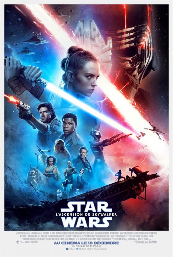 L\'affiche de \"Star Wars : l\'Ascension de Skywalker de J. J. Abrams.&nbsp;