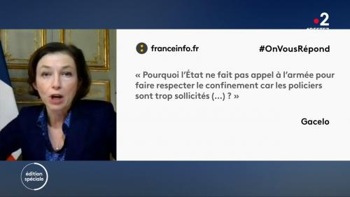 VIDEO. #OnVousRépond : rôle des militaires, respect du confinement... la ministre des Armées Florence Parly a répondu à vos questions