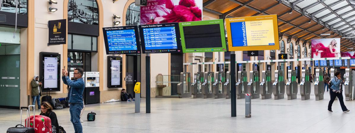 La gare Saint-Lazare, le 18 mars 2020, à Paris.