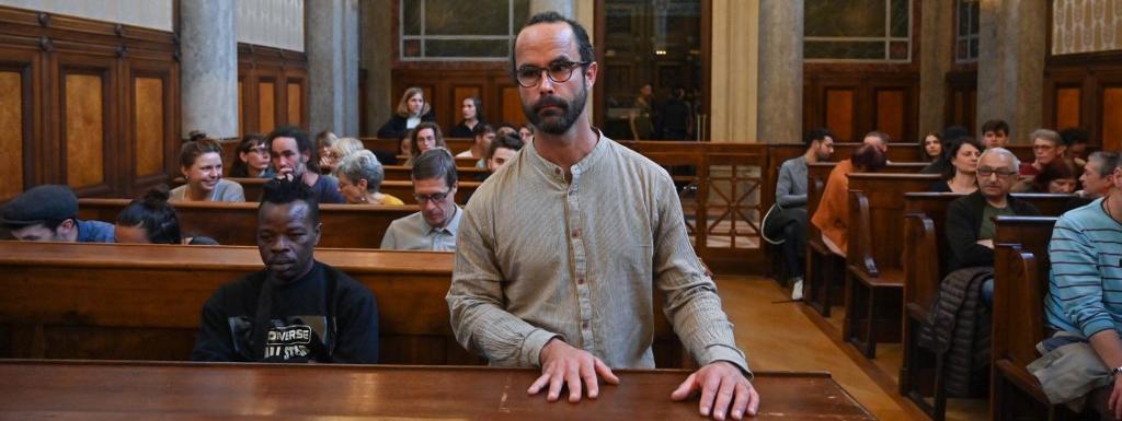 Cédric Herrou, au tribunal de Lyon (Rhône), le 11 mars 2020.