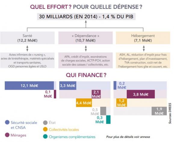 Extrait du rapport Libault (mars 2019) sur le financement des dépenses liées à la dépendance des personnes âgées.