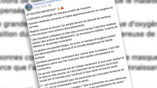 Porter un masque n'est pas dangereux pour la santé et ne peut pas provoquer d'hypoxie