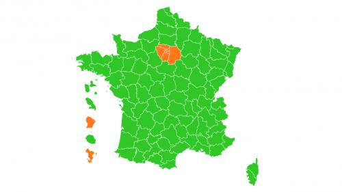 Carte du déconfinement : la France en vert, sauf l'Ile-de-France, Mayotte et la Guyane qui passent en orange