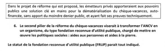 Extrait d\'une note non-signée adressée à l\'équipe de campagne d\'Emmanuel Macron pour la présidentielle 2017, à propos des chèques-vacances.