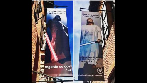 Toulouse : la paroisse des étudiants transforme le Christ en Jedi afin de lutter contre Dark Vador et le côté obscur