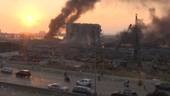 Les dégâts dans le port de Beyrouth où une explosion a eu lieu le 4 août 2020.&nbsp;