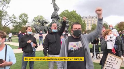 Les anti-masques mobilisés partout en Europe