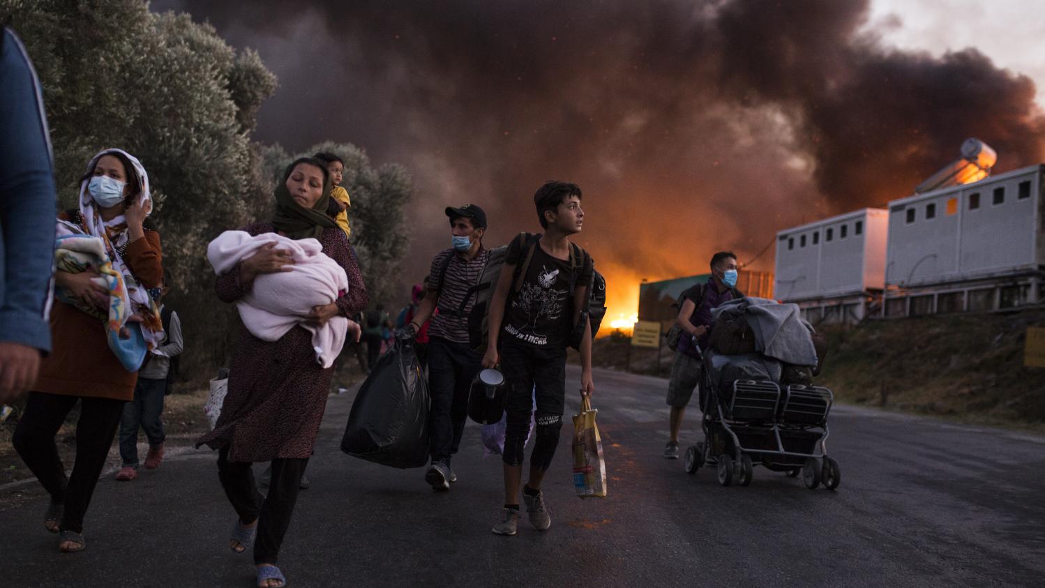 Incendie dans un camp de migrants en Grèce : "Lesbos, c ...