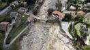 Vue aérienne de Saint-Martin-Vésubie, le 3 octobre 2020, après le passage de la tempête Alex.