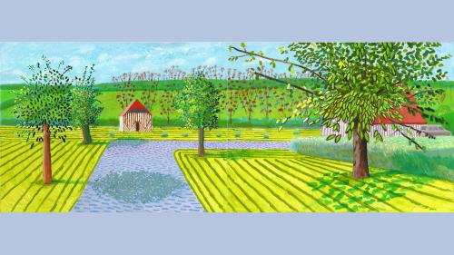 Les dernières oeuvres normandes de David Hockney à la galerie Lelong à Paris