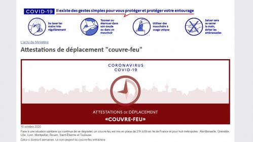 Couvre-feu : l'attestation de déplacement dérogatoire, mode d'emploi