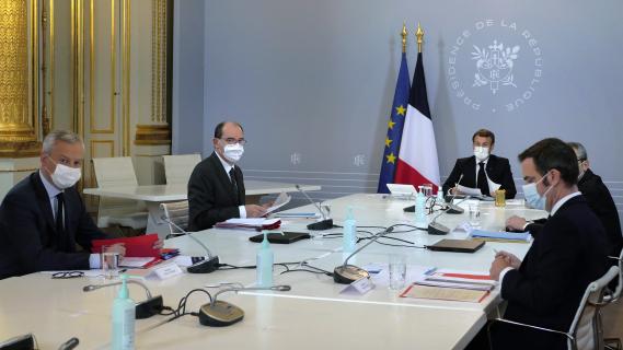 Le conseil de défense et de sécurité lors d'une précédente réunion à l'Elysée, le 12 novembre 2020.