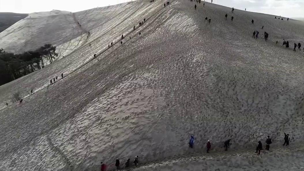 at the top of the dune of Pilat, the wave of sand