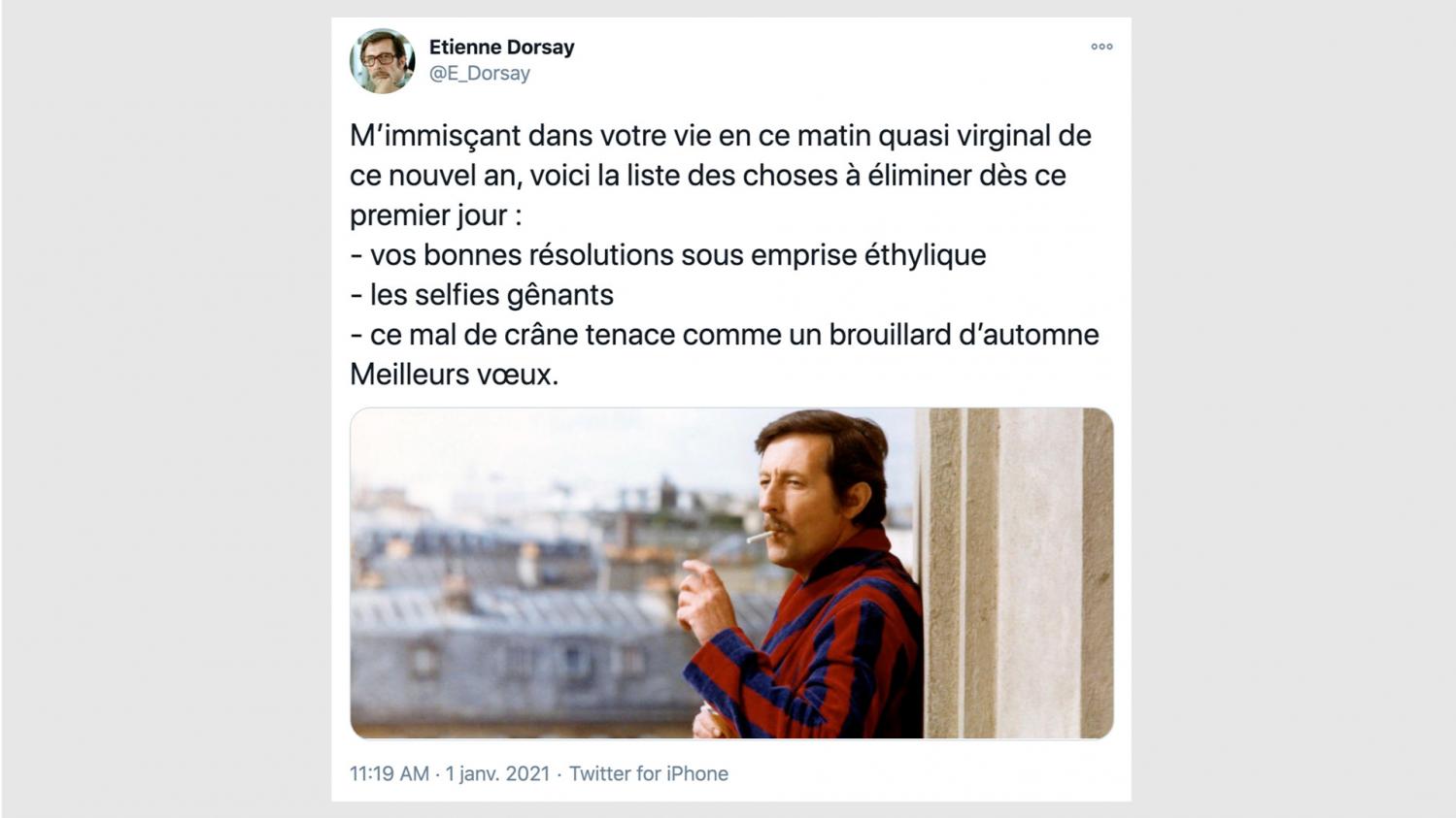 Etienne Dorsay’s Twitter account, character played by Jean Rochefort