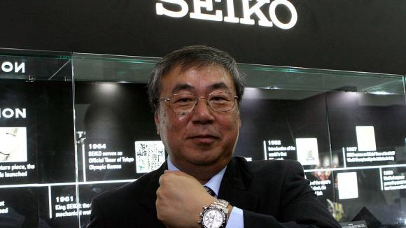 En février 2012, Susumu Kawanishi, président des montres Seiko, à Mumbai en Inde. La marque lançait une collection exclusive de montres de luxe.&nbsp;